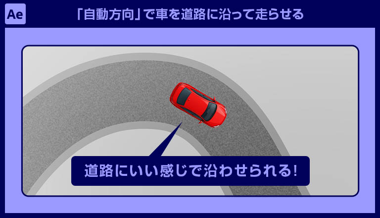After Effectsの「自動方向」で車を道路に沿って走らせる